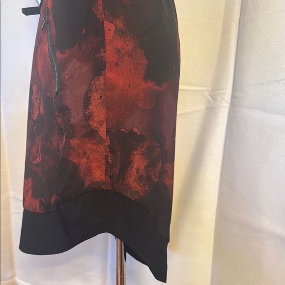 Mossimo Red & Black Raglan Sleeve Mini Dress Med, zippered pockets & belt. - Picture 4 of 12